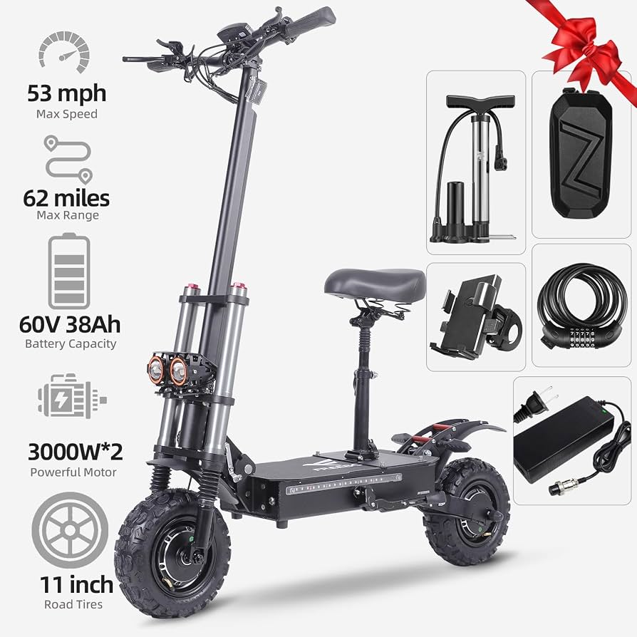 J30MAX 6000W Dual Motor Electric Scooter for Adults.