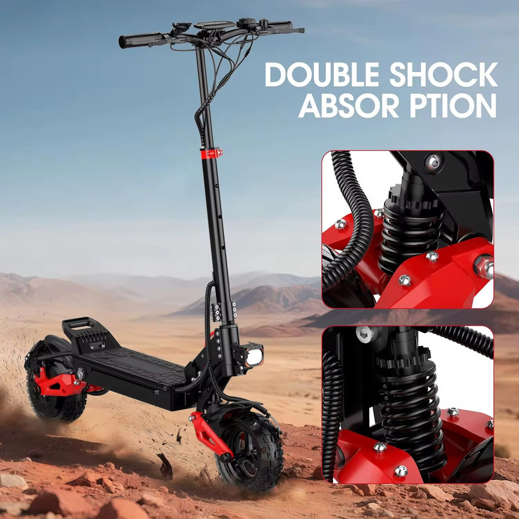 Powerfull 1600W Motor Dual Hydraulic Suspension Foldable E Scooter