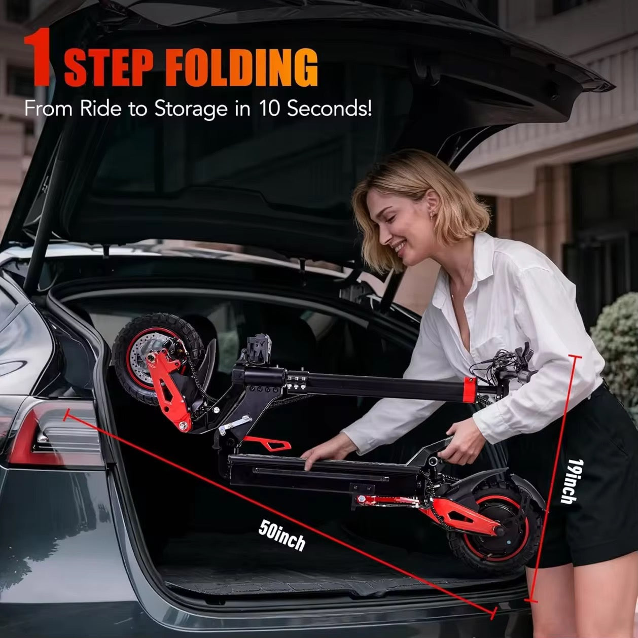 Powerfull 1600W Motor Dual Hydraulic Suspension Foldable E Scooter